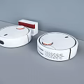 Sleek White Robotic Vacuum Cleaners With Charging Dock For Home Cleaning
