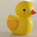 Cute Yellow Rubber Duck Doll With Orange Beak And Black Eyes