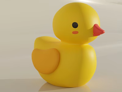 Modern toy little yellow duck 3d model