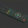 Alphasonik Computer Remote Control With Dark Design Multi Colored Buttons And Green Circular Key 3d model
