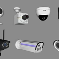 Surveillance camera monitor spherical camera infrared monitor probe monitoring combination 3d model