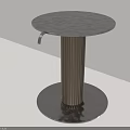 Modern Textured Round Metal Side Table With Fluted Column Base For Elegant Living Room Decor