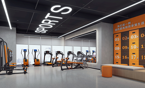 Industrial LOFT Gym Fitness Equipment Locker 3d model