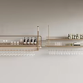 Wall Mounted Brass Display Shelves With Wine Bottles Glasses And Modern Tiered Design
