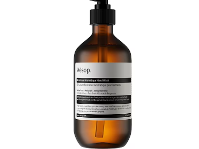 Aesop Gentle Cleansing Milk Skincare Product With Brown Bottle And Pump Dispenser 3d model