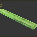 Ancient Handcrafted Stone Tool With Long Rectangular Shape And Grooved Surface 3d model