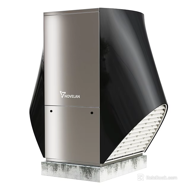 NOVELEA Sleek Air Purifier With Silver Black Finish And Efficient Ventilation 3d model 