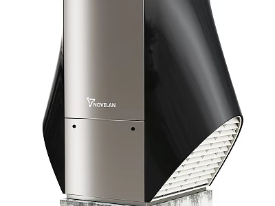 NOVELEA Sleek Air Purifier With Silver Black Finish And Efficient Ventilation 3d model