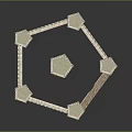 Medieval Castle Architecture With Stone Walls Multiple Towers Gateway And Fortified Structure