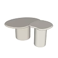 Coffee table side table corner table coffee table combination marble tea set 3d model