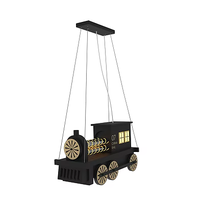 Modern chandelier locomotive chandelier eye protection children room lights boys and girls bedroom lamps 3d model