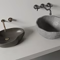 Modern retro wash basin faucet counter basin 3d model