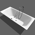 Sleek Modern White Freestanding Bathtub with Chrome Faucet and Handheld Shower