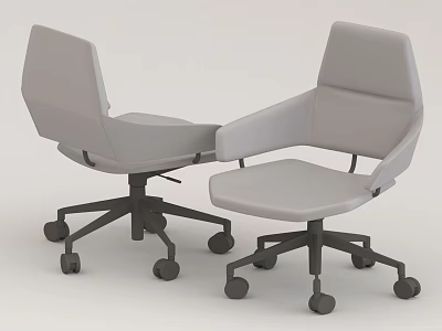 Modern Gray Office Chair With Ergonomic Design Swivel Wheels And Armrests 3d model