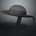 Gray Wide Brim Hat With Dark Band Stylish Design For Casual Wear