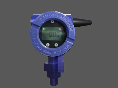 Blue Digital Pressure Gauge Industrial Equipment with Durable Housing and Precision Digital 3d model