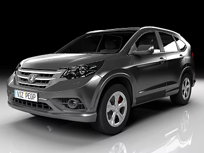 Silver SUV Car With Modern Design Alloy Wheels And Front Grille 3d model