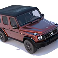 Mercedes G Class Dark Red Luxury SUV With Black Wheels And Front Design