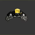 Airliner Brake Caliper Component With Black Housing And Yellow Label