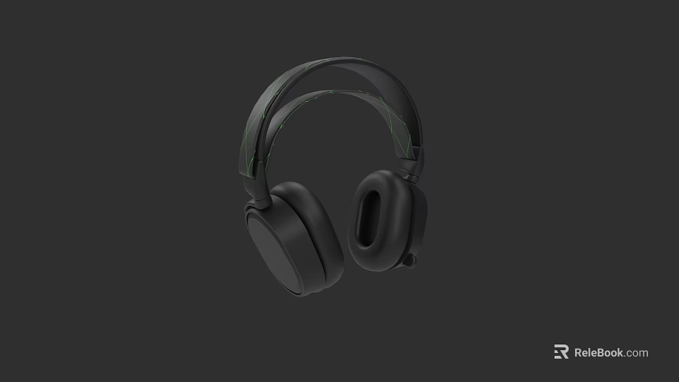 Sleek Black Over Ear Headphones With Comfortable Earpads And Modern Design 3d model 