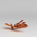 Orange Inflatable Phoenix With Spreading Wings And Detailed Feathers On Light Background