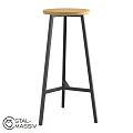 Modern Single Chair With Black Metal Frame And High Leg Design