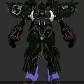 Cosmic Space Themed Futuristic Green Black Mech Robot with Purple Accents Design