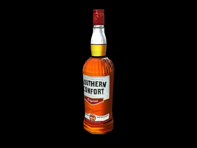 Southern Comfort Alcoholic Beverage Bottle With Amber Liquid And Labeled Design 3d model