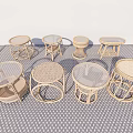 Rattan Round Tables With Various Woven Designs And Sizes For Living Space
