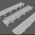 Various Stone Landscape Bridge Designs With Railing For Garden Park 3d model