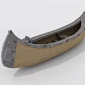 Classic Handcrafted Wooden Boat With Wooden Seats Metal Anchor And Natural Wood Finish