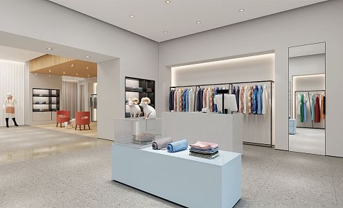 Modern Clothing Store Erdos Change 3d model