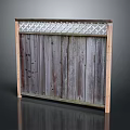 Rustic Wooden Garden Fence With Lattice Top And Natural Weathered Wood Texture