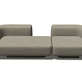 Light Gray Fabric Sectional Sofa With Modern Modular Design And Rounded Arms 3d model