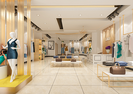 Light Luxury Clothing Store 3d model