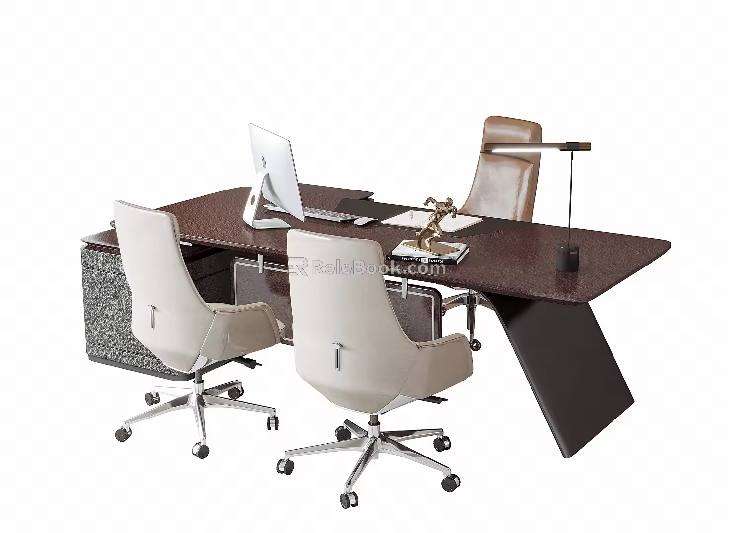 modern office desk and chair 3d model