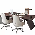 modern office desk and chair 3d model