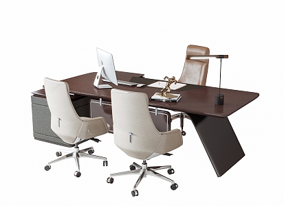 modern office desk and chair 3d model