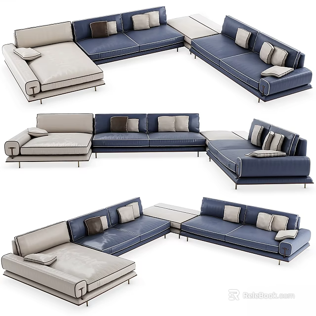 Modern Two Seater Sofa Designs With Upholstered Seats And Cushioned Backrests 3d model
