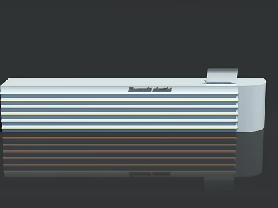 Modern Bar Counter With Striped Design Glossy White Reflective Surface And Contemporary Interior 3d model