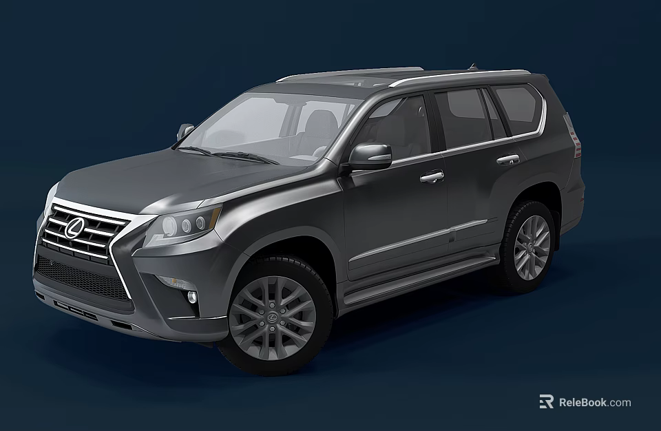 Silver Lexus Luxury SUV Exterior Design With Alloy Wheels And Front Grille 3d model 
