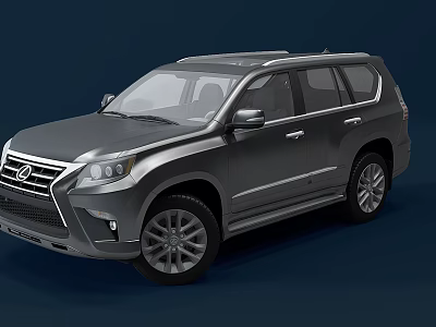 Silver Lexus Luxury SUV Exterior Design With Alloy Wheels And Front Grille 3d model