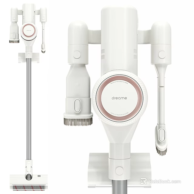 Dyson Modern Household Vacuum Cleaner With Multiple Attachments And Charging Dock 3d model 