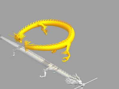 Golden Dragon Silver Dragon Chinese Dragon Four-legged Dragon Silver Dragon Golden Dragon 3d model