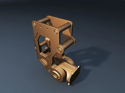 Industrial Style Metallic Decorative Light Featuring Mechanical Gears And Bracket Structure 3d model