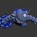 Elegant 3D Fantasy Character In Blue Outfit With Hat And Umbrella
