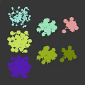 Mixed Assorted Flowers With Yellow Blooms Green Leaves And Brown Foliage On Black Background