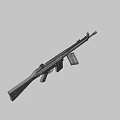 Black Tactical Rifle with Detachable Magazine Trigger Mechanism and Ammunition Bullet