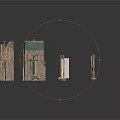 Diverse Textured Scene Components With Brick Wood And Colored Wall Elements