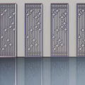 Four Modern Hinged Doors With Decorative Geometric Patterns For Interior Design 3d model
